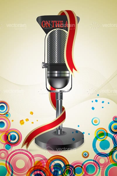 Abstract Colourful Background with Microphone